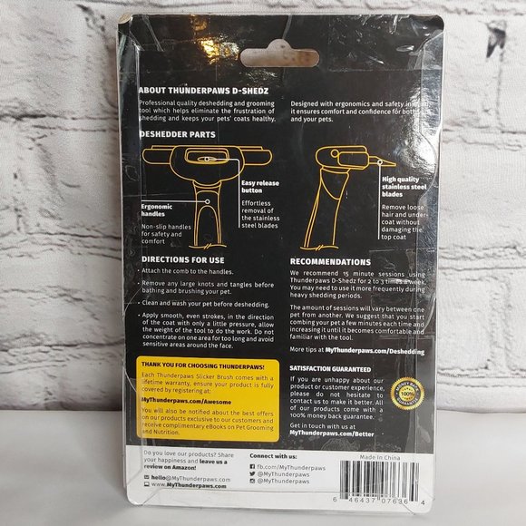 'THUNDER-PAWS' DOG PROFESSIONAL DESHEDDING TOOL COMPLETE GROOMING SYSTEM - Picture 3 of 16